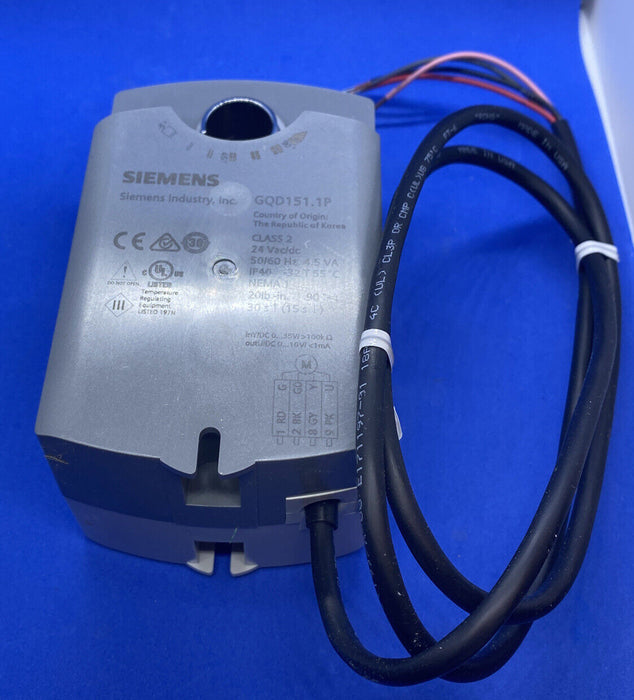 Siemens Building Technology Gqd151.1P - Mod 2/10Vdc Dcactuator 24V