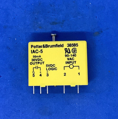 INPUT AC MODULE, POTTER & BRUMFIELD IAC-5, 5V DC LOGIC-120VAC LOGIC 38595