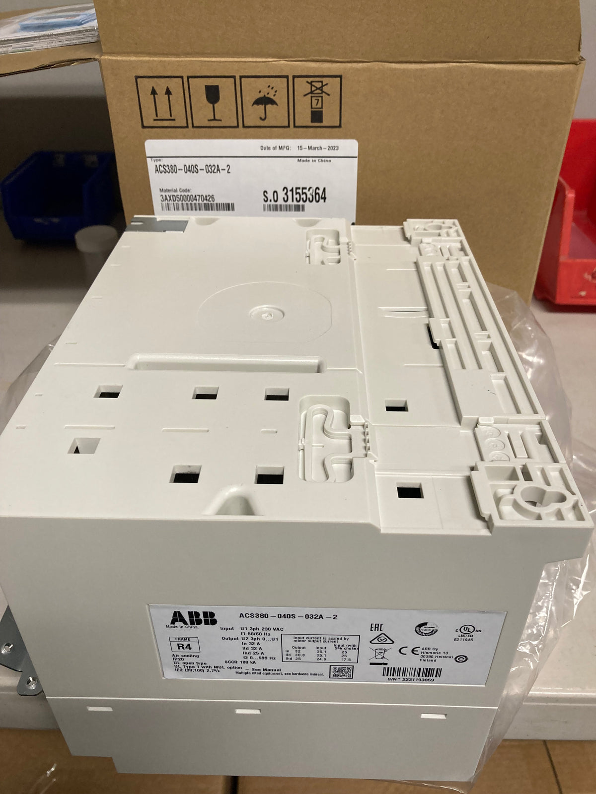 ABB ACS380040S032A2 Variable Frequency Drive, 10 HP, 3 Phase, 240V