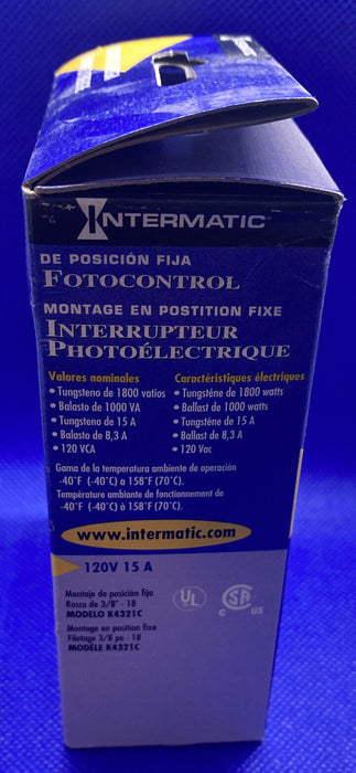 Intermatic K4321c Photocontrol,Fixed,120Vac