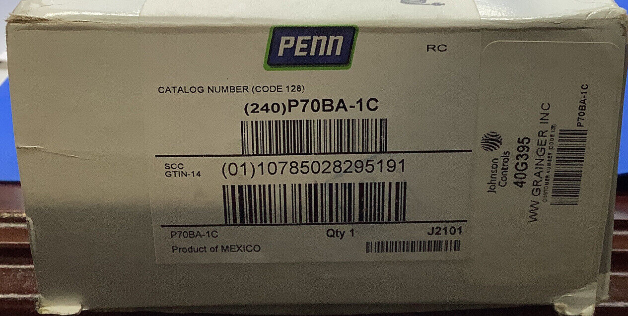 Johnson Controls P70BA-1C - Spst Pressure Control 20 - 100 Psi With 36 Cap.