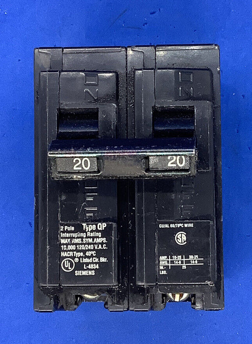 Siemens QP220 2 Pole 20 Amp 120/240 Vac