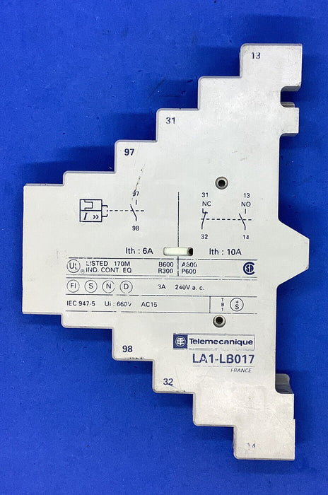 Telemecanique LA1LB017 Add On Block Contact Auxiliary Condition: Used