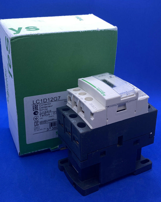 SCHNEIDER ELECTRIC LC1D12G7 CONTACTOR 3PST-NO 120VAC 25A DIN RAIL