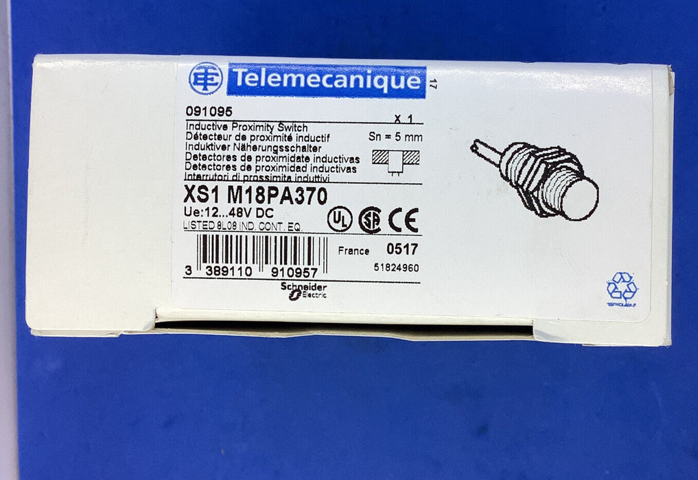 TELEMECANIQUE XS1 M18PA370 091095, Inductive Proximity Switch