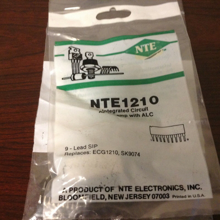 NTE Electronics NTE1210 INTEGRATED CIRCUIT PREAMP WITH ALC 9-LEAD SIP VCC=15V