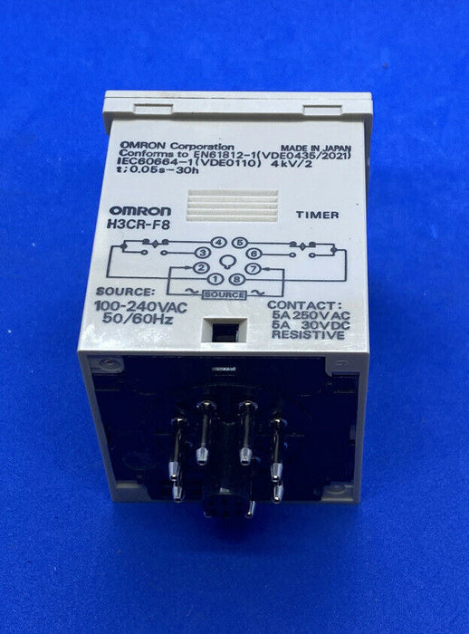 New in Box Omron H3CR-F8 Solid-State Twin Timer AC100~240 8-Pin Octal 5A@250VAC