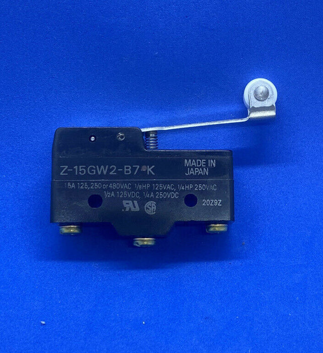 Omron Z-15GW2-B7-K Snap Switch,15A,Spdt,Hinge Roller Lever