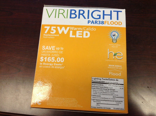 ViriBright LED PAR38 15W Lamp E26 Base Dimmable Warm Color 1200 Lumens 110V - EcoTech Solutions Inc.