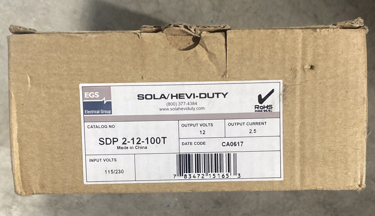 Sola/Hevi-Duty Power Supply SDP-2-12-100T 12 VDC / 2.5A