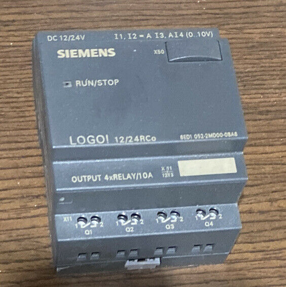 (NEW NO BOX) SIEMENS 6ED1052-2MD00-0BA6 LOGO LOGIC PLC MODULE, 8I P, 4O P, 12V 24V