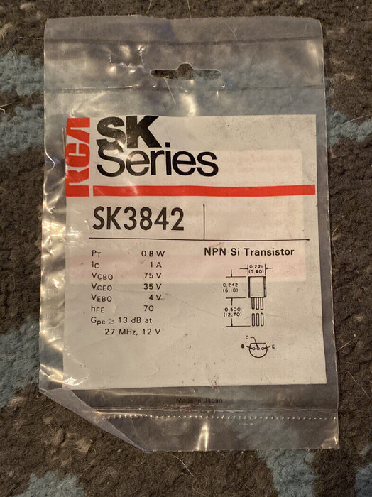 RCA SK Series SK3842 NPN Si Transistor