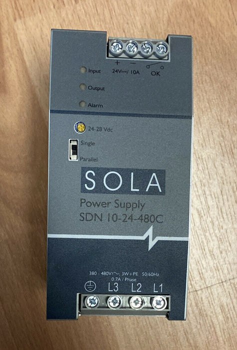 SOLA/HEVI-DUTY SDN10-24-480C DC Power Supply,24VDC,10A,47-63Hz