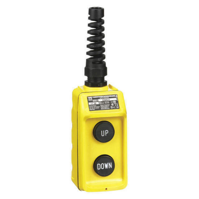 Square D 2-Button Up/Down Pendant Push Button Station 2NO NEMA Rating 13 3R4 4X Yellow