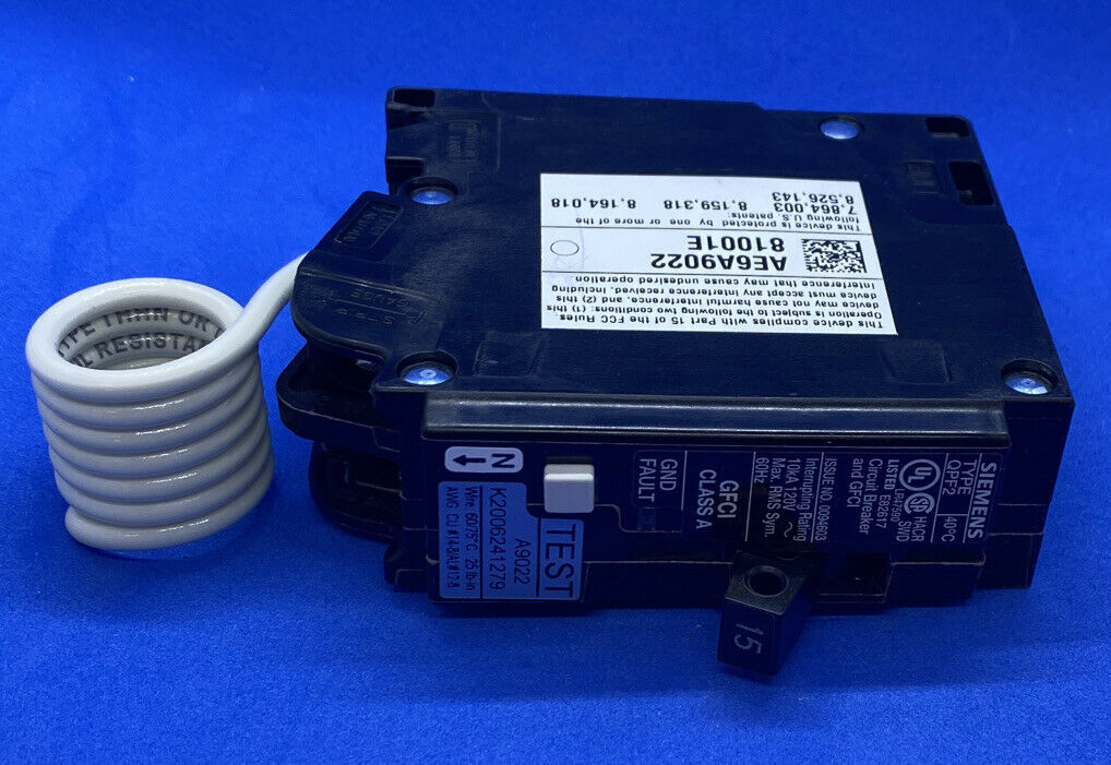 Siemens QF115A 15 Amp Ground Fault Circuit Interrupter With Self Test- Type QPF2