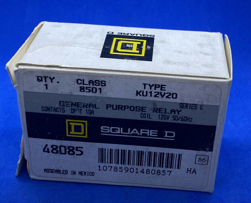 Square D 8501-KU12-V20 Relay 8501KU12V20