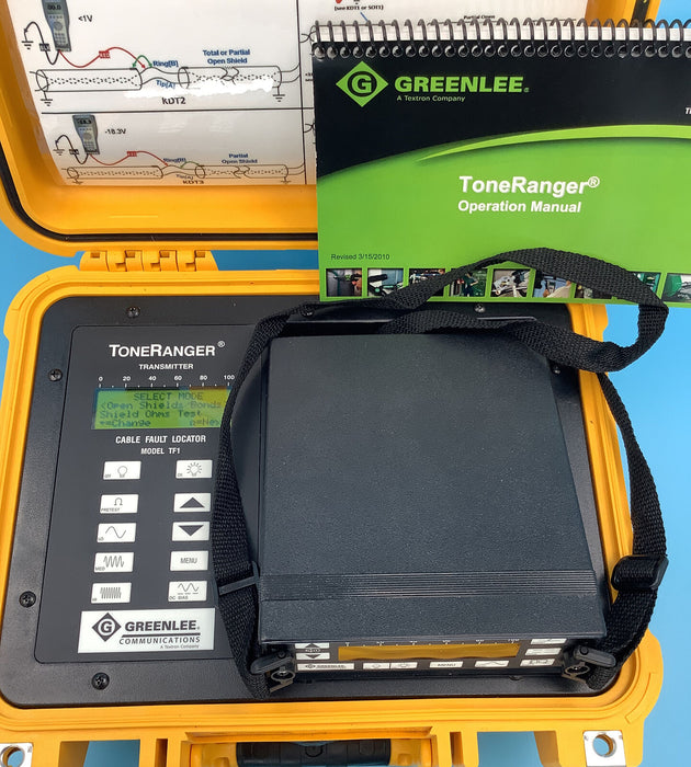 GREENLEE TONERANGER TF1 CABLE FAULT LOCATOR W/ ARIEL BURIED & PAIRED ID