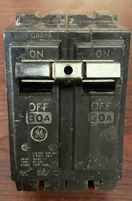 General Electric THQL2130 TQL2130 2 Pole Circuit Breaker 30A 2P