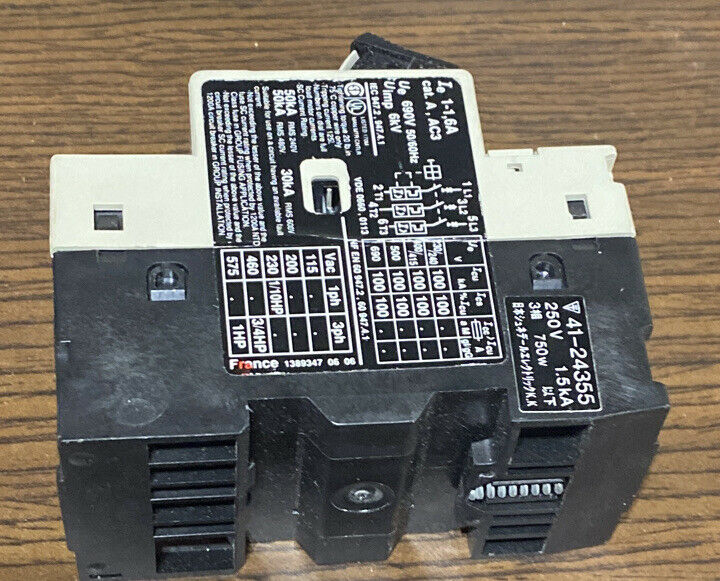 (USED) Telemecanique GV2-M06 Motor Starter Circuit Protector 1-1.6 Amp GV2M06 GV2 M06