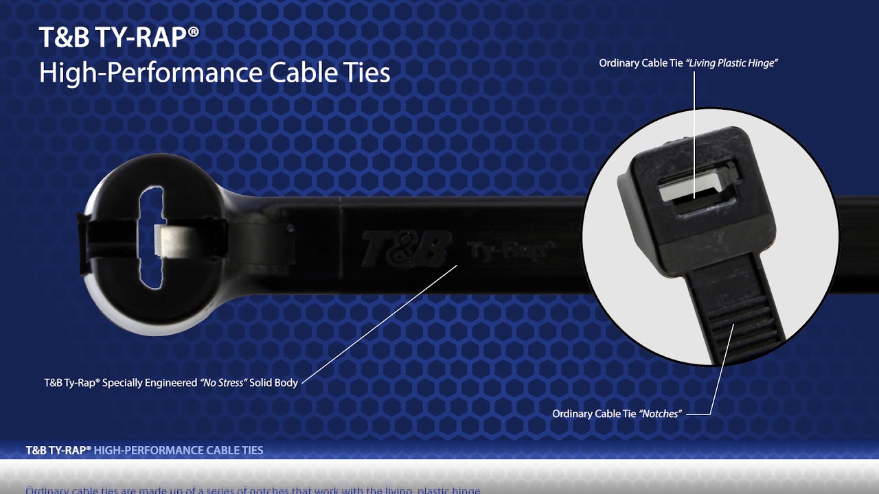Thomas & Betts TY26MX Ty-Rap Cable Ties - Stainless Steel Lock, Black, 11.1 Inches (100-Pack)