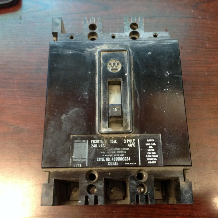 WESTINGHOUSE EB3015 CIRCUIT BREAKER 240v 15a