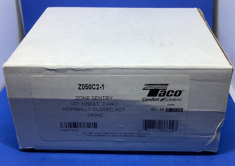 TACO Z050C2-1 SENTRY ZONE VALVE NORMALLY CLOSED 2 WAY 1/2 SWEAT CONNECTION