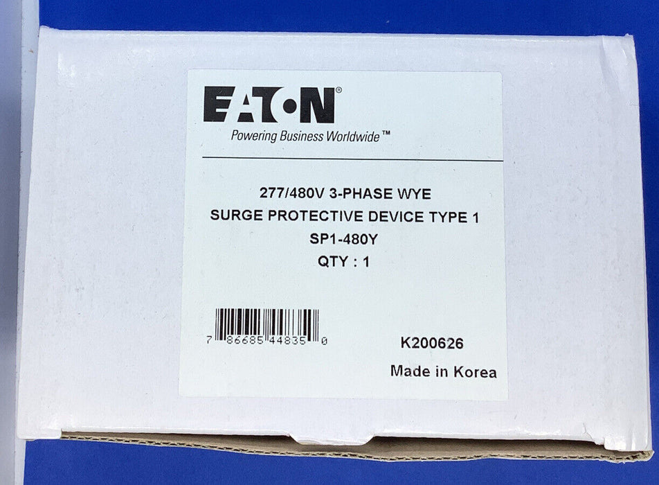 Eaton SP1-480Y SPD Surge Protection Device, 50 kAIC, 277/480 wye, 3 Phase