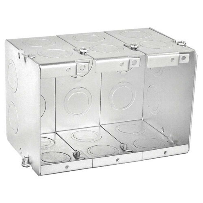 Gangable Masonry Box, Three Gang, 3-1/2 in. Deep