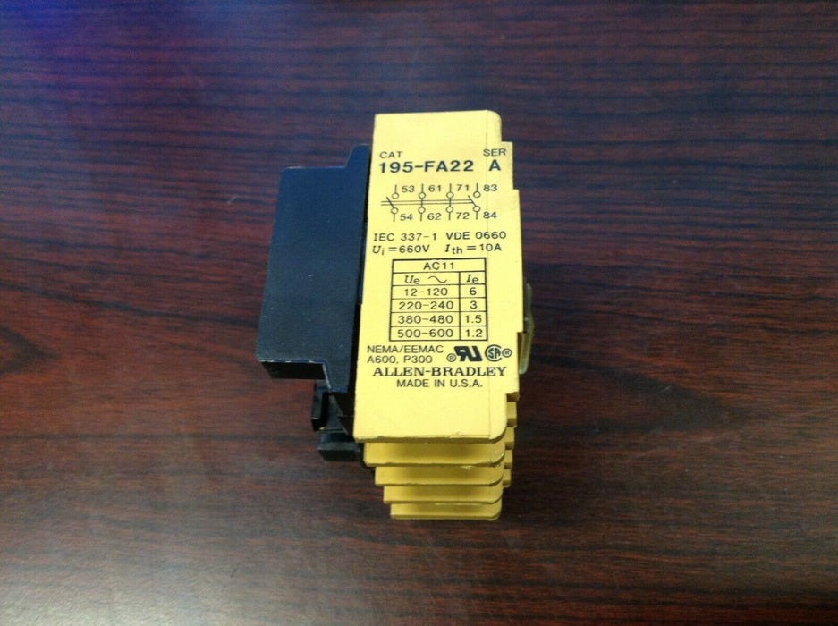 Allen Bradley 195-FA22 SER A Terminal And Contact Block