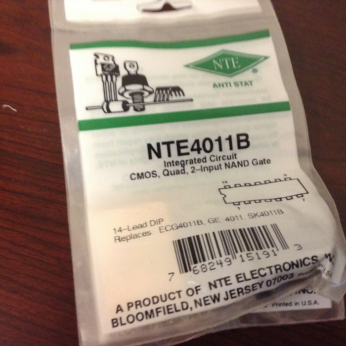 NTE NTE4011B IC-CMOS, Quad 2-Input NAND Gate