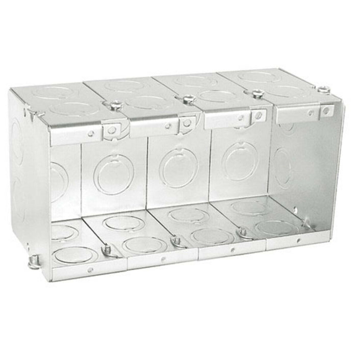 Gangable Masonry Box, Four Gang, 3-1/2 in. Deep