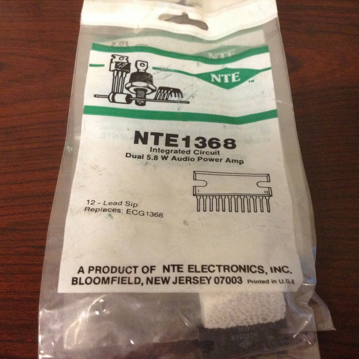 NTE Electronics NTE1368 INTEGRATED CIRCUIT 5.8W/CHANNEL DUAL AUDIO POWER AMP 12-