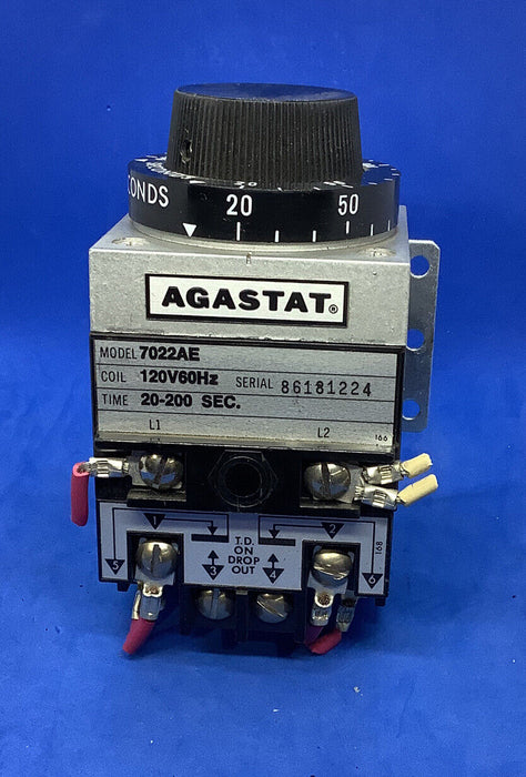 TE Connectivity / Agastat Brand 7022EA 120V 60HZ TIME 20–200 Sec.