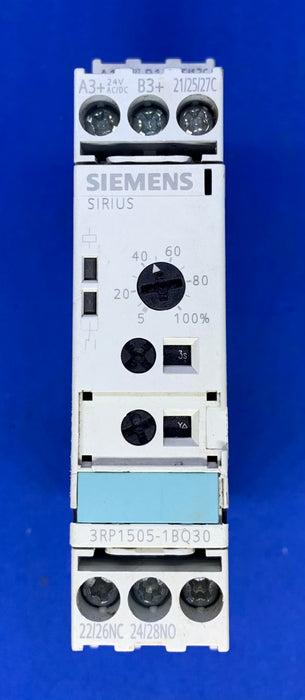 3RP1505-1BQ30 | SIEMENS Timing Relay, Multifunction, 2CO, 15 RANGES 0.05S-100H, 24V, 100-127VAC and 24VDC 50/60HZAC